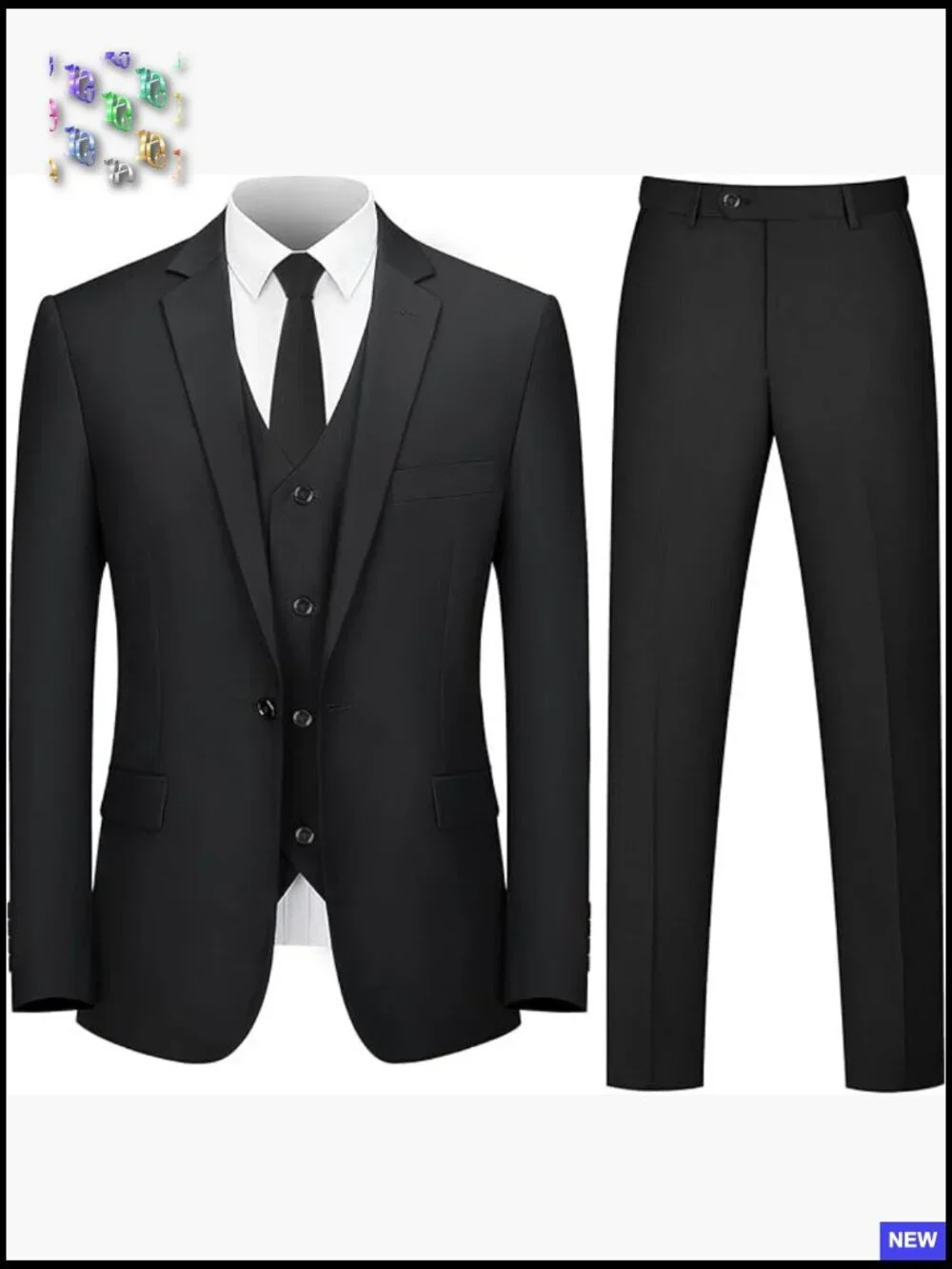Slim Fit Three Piece Suit Set Classic Elegant Business Wedding Tuxedo